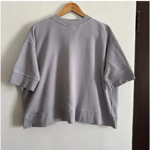 SOFIE D’HOORE Gray Cropped Short Sleeve Sweatshirt - SZ 34 / SM -$99 - Picture 4 of 6